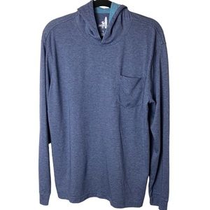 Johnnie-O blue striped long sleeve lightweight hoodie. Large